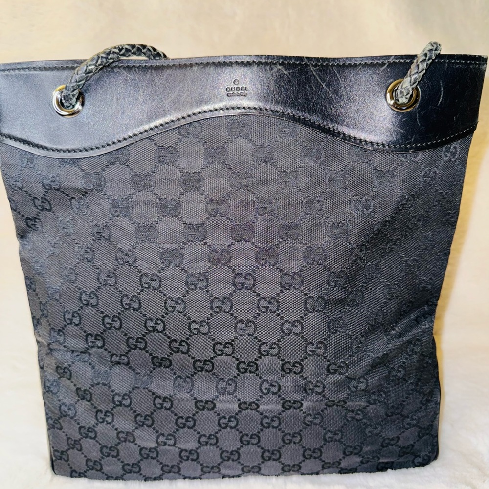 Authentic Gucci Leather & Canvas Tote!